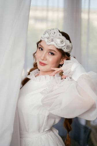 Прокат белое платье на кыз узату/сырга салу в Алматы