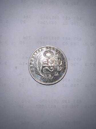 Монета Перу 1/2 соль1928.