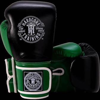 Боксерские перчатки Hardcore Training HardLea Black/Green (16 oz)