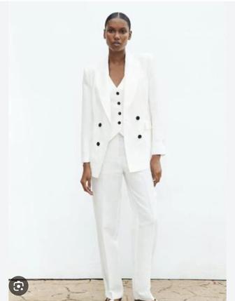 Zara двойка белый пиджак