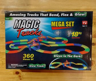 Длинная Гоночная светящаяся гибкая трасса Magic tracks 360 деталей.