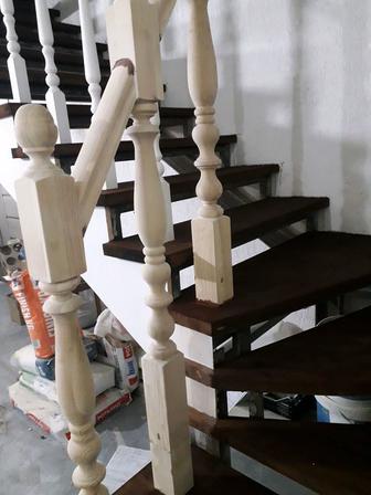 Монтаж лестницы, деревянных, металических конструкций и бетонных блоков.