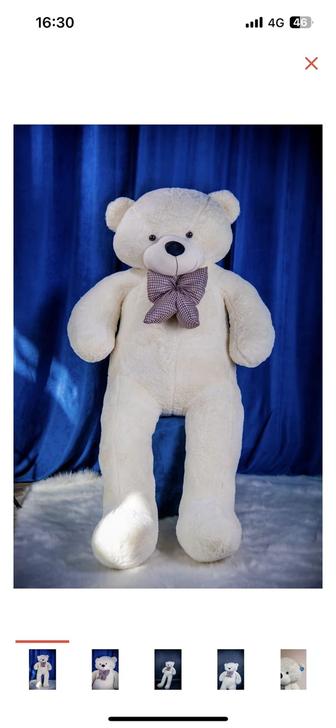 Мягкая игрушка Shopik Медведь, высота 200 см, белый