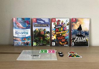 Комплект Switch Sports, Zelda, Minecraft, Mario и Аксессуары