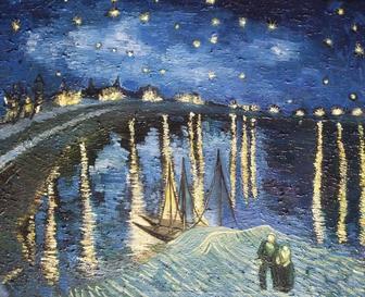Картина маслом ,копия -Винсент Ван Гог Звёздная ночь над Роной.