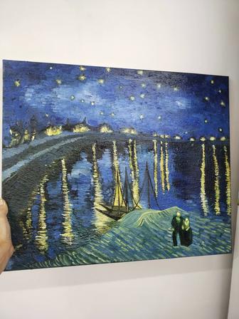 Картина маслом ,копия -Винсент Ван Гог Звёздная ночь над Роной.