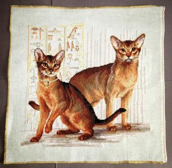 Вышивка Абиссинские кошки