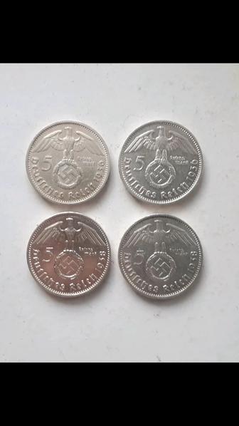 Серебряная монета 5 рейхсмарок.