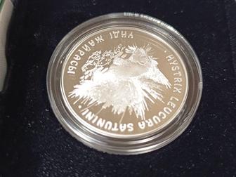 Монета Индийский дикобраз/ Үнді жайрасы, серебро 24 гр.
