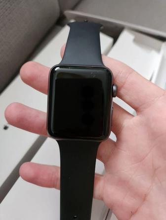 Apple Watch Series 3 42mm Case Space Gray Aluminum Sport Band Black