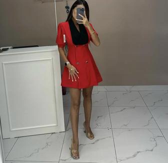 красное платье пиджак (новое)