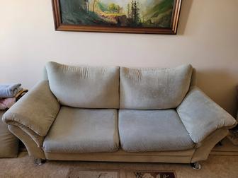 Продам мягкую мебель диван и два кресла цвет серый б/у в хорошем состоянииё