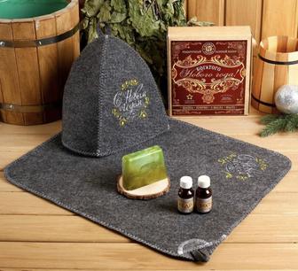 Подарочный набор Богатого Нового года!: шапка, коврик, 2 масла, мыло