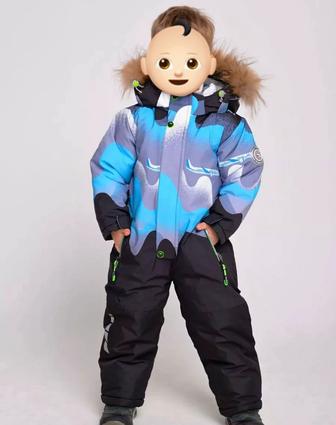 Детский Комбинезон зимний мембранный с капюшоном для мальчика