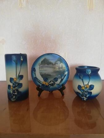Продам декоративный набор 2 вазы и тарелка
