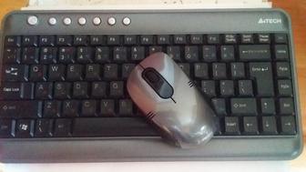 Беспроводная клавиатура и мышь в комплекте (имеется казахский алфавит)