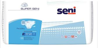 Продам 28 шт памперсов для взрослых Seni размер 3 (L)/ и пеленки для/вз 26