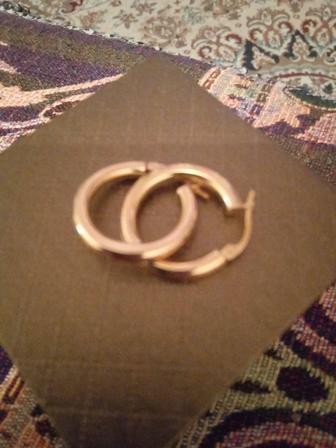 Золотые серьги-кольца.Дубайское золото 915 пробы