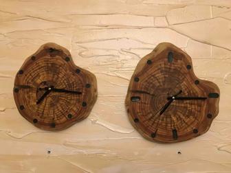 Часы настенные деревянные из спила лофт