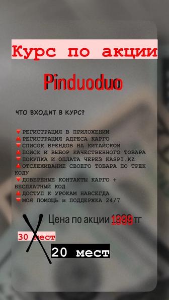 Курс по Пиндуодуо/Pinduoduo, всего за 1999 тенге