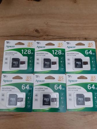 Продам micro SD карты памяти 64, 128 гб в упаковке