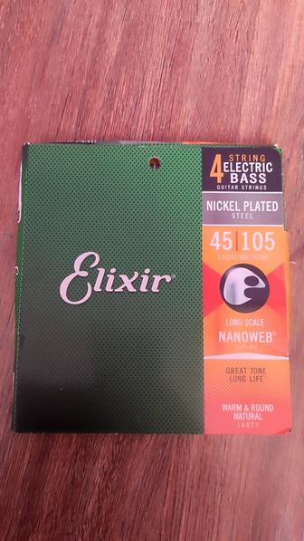 Elixir 4 струны для бас гитары