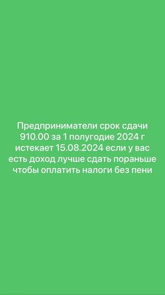 Консультации/Обучение помощь по отчетности ИП/ТОО 100, 200, 300, 910.