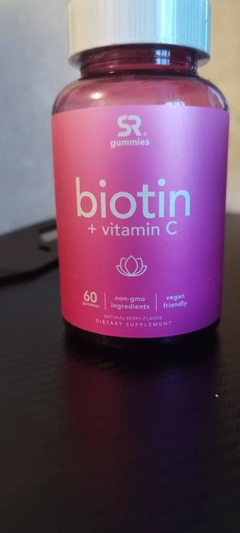 Sports Research, Биотин + витамин C, натуральные ягоды, 60 жевательных марм