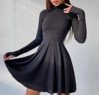 Женская одежда платье трикотажная черная платье