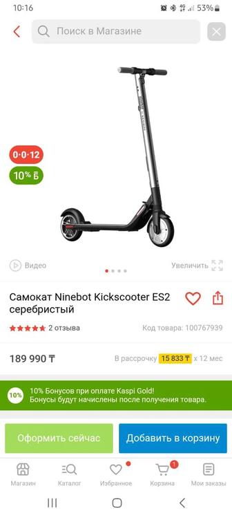 Электросамокат Ninebot kickscooter es2
