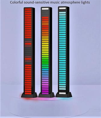 Эквалайзер-светильник RGB 40 led с муз управлением Bt с аккумулятором