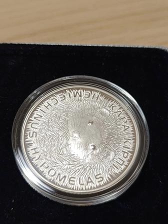 Монета Длинноиглый еж/ Қара кірпі, серебро 31.1 гр.