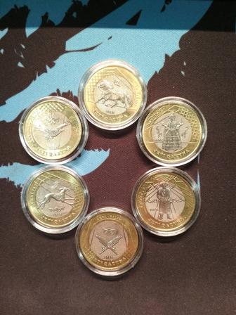 100 тенге, набор из 6 монет Сокровища степи