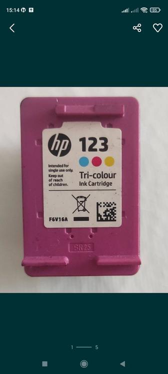 Струйный картридж для принтеров HP. Номер картриджа - 123. F6V16A