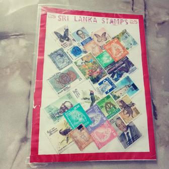 Комплект иностранных почтовых марок страны Шри Ланка (остров Цейлон)